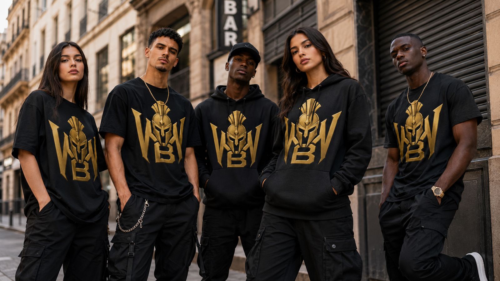 Warriors Blessings model in heavyweight hooded apparel